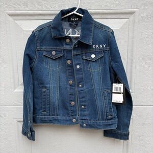 DKNY Blue Denim size 6 Jacket with Embroidered Logo